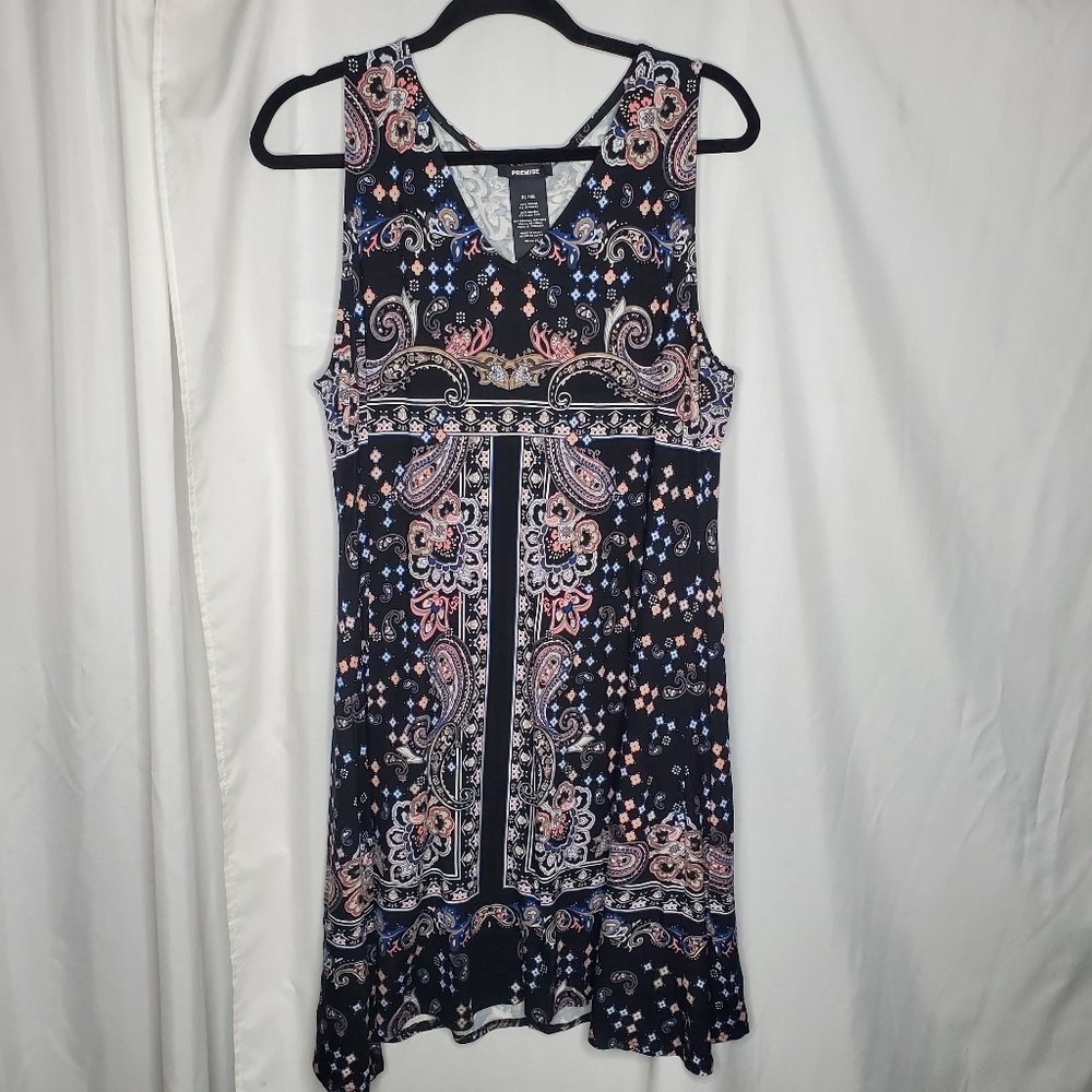 ☆ Premise Sleeveless Tank Lounge Dress Night Border Size XL NWT